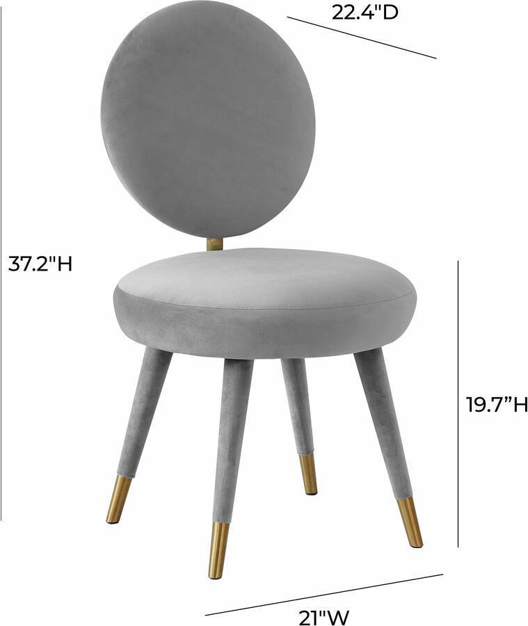 Tov Furniture Dining Chairs - Kylie Light Grey Velvet Dining Chair