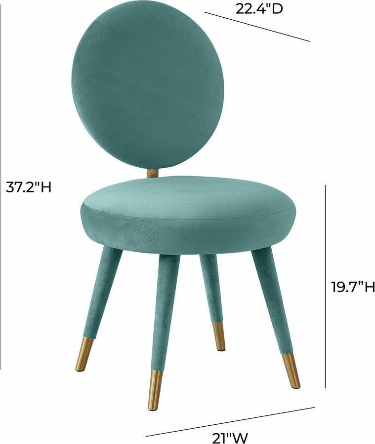 Tov Furniture Dining Chairs - Kylie Velvet Dining Chair Sea Blue