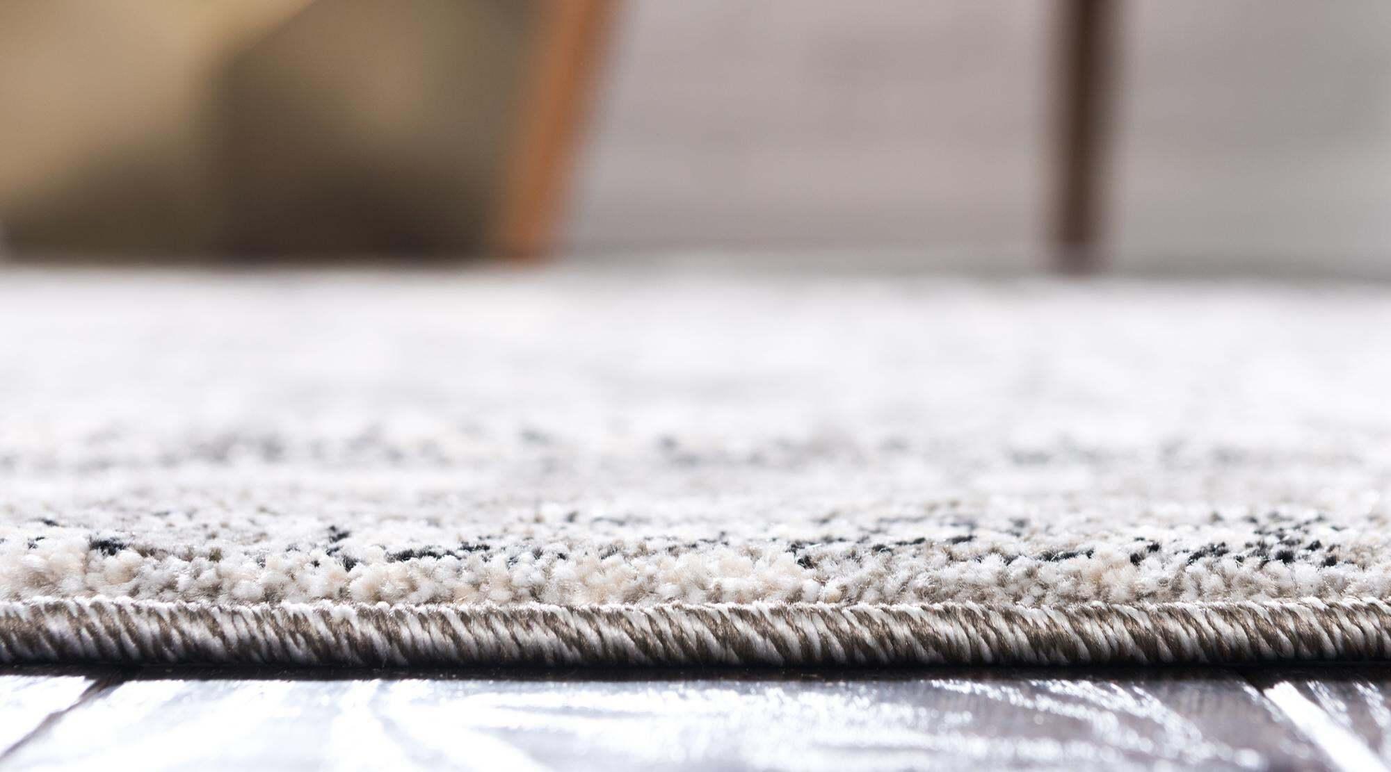 Unique Loom Indoor Rugs - La Jolla Border Rectangular 8x11 Rug Gray & Silver