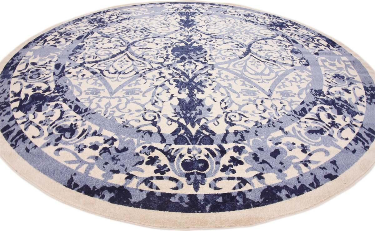 Unique Loom Indoor Rugs - La Jolla Coastal 12 Ft Round Round Rug Blue