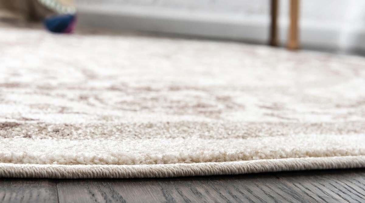 Unique Loom Indoor Rugs - La Jolla Farmhouse 12 Ft Round Round Rug Brown
