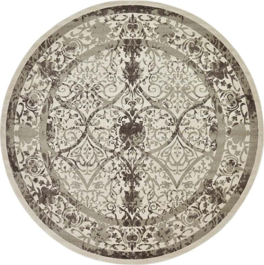 Unique Loom Indoor Rugs - La Jolla Farmhouse 12 Ft Round Round Rug Brown
