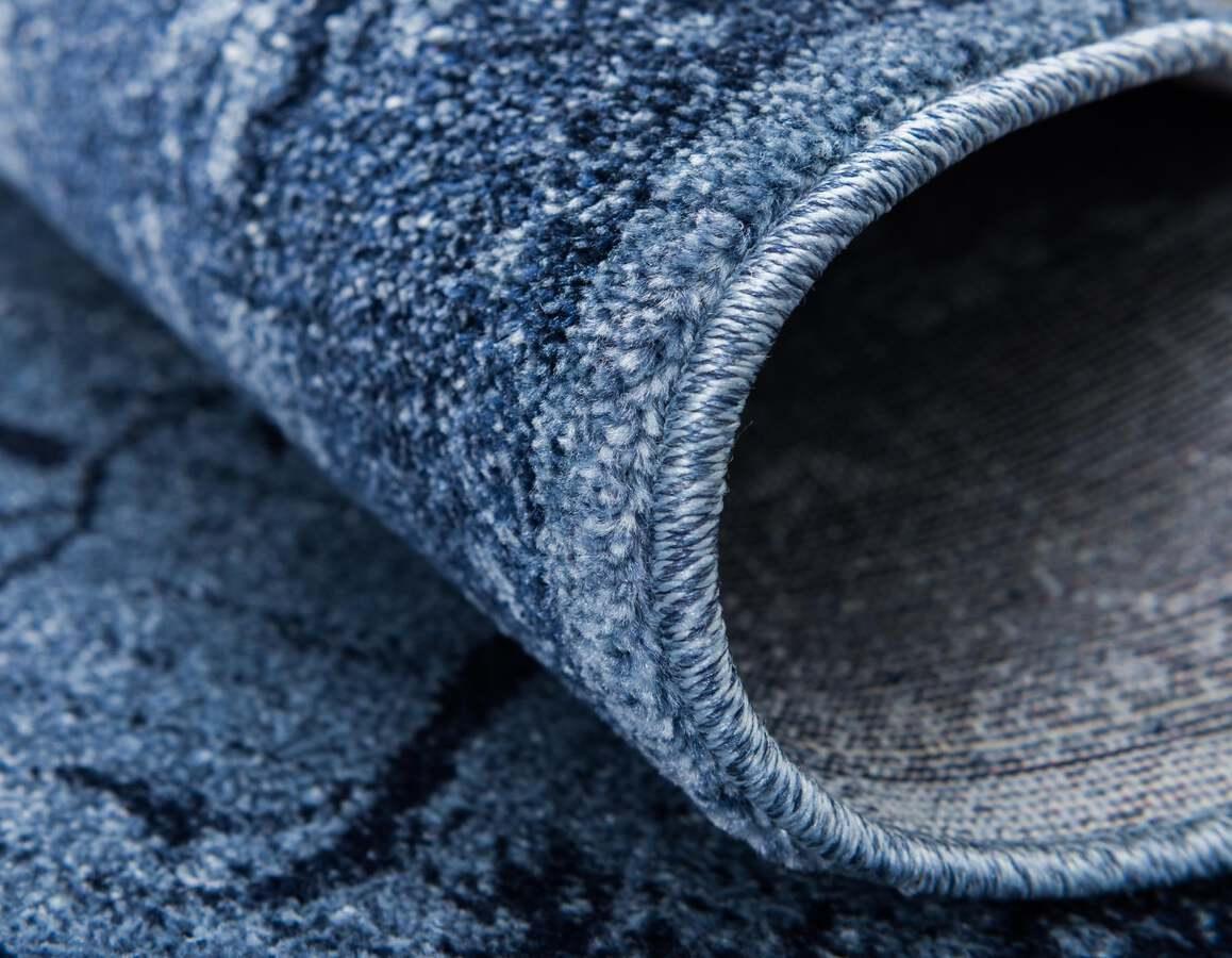 Unique Loom Indoor Rugs - La Jolla Floral Palace Blue & Navy Blue