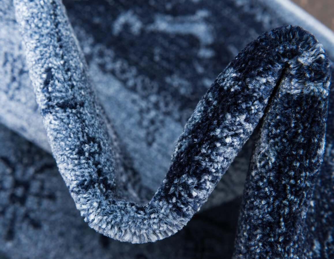Unique Loom Indoor Rugs - La Jolla Floral Palace Blue & Navy Blue
