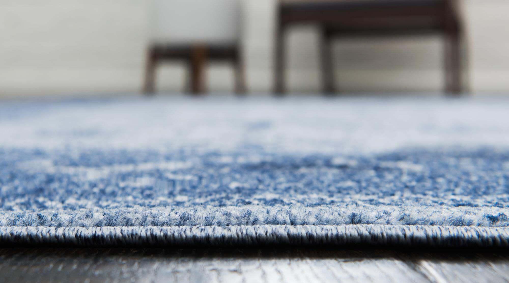 Unique Loom Indoor Rugs - La Jolla Floral Rectangular 8x10 Rug Blue & Navy Blue