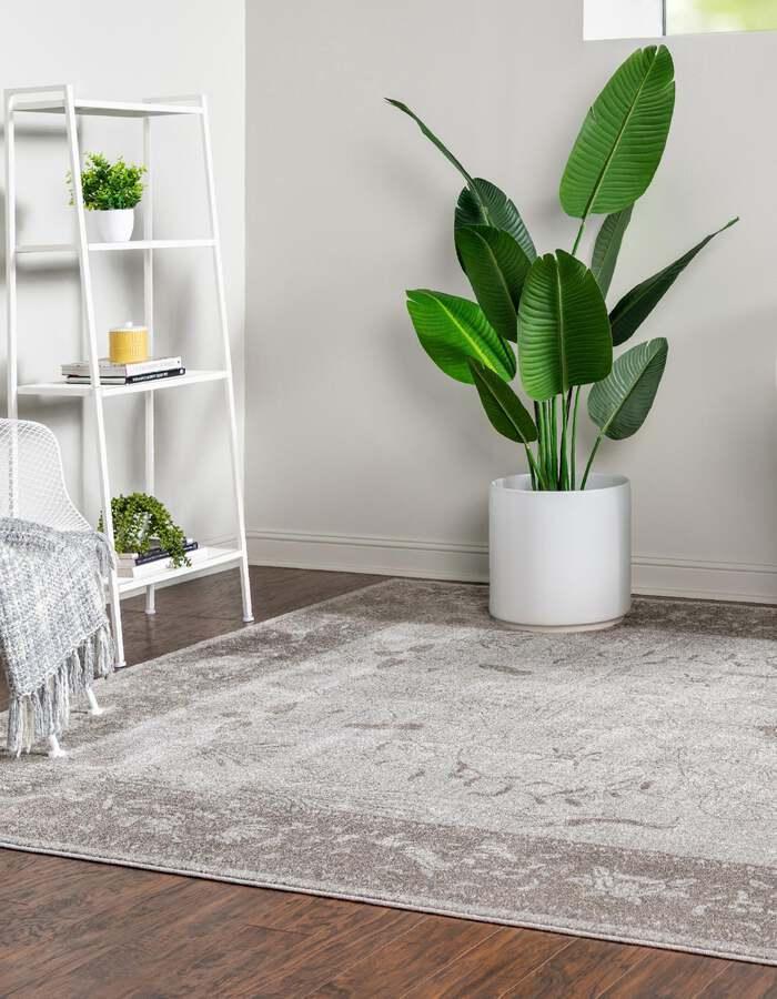 Unique Loom Indoor Rugs - La Jolla Modern Palace Rectangular Rug Light Gray