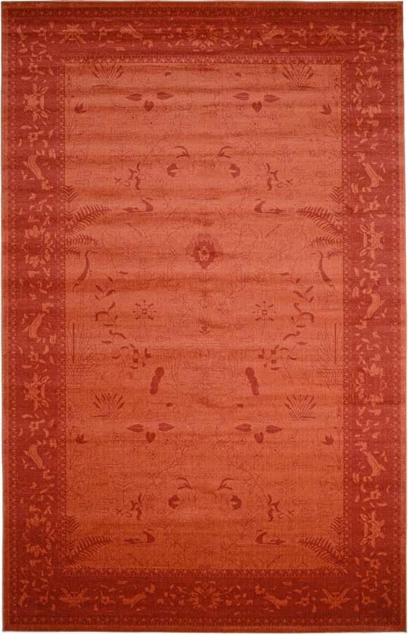 Unique Loom Indoor Rugs - La Jolla Modern Palace Rectangular Rug Orange