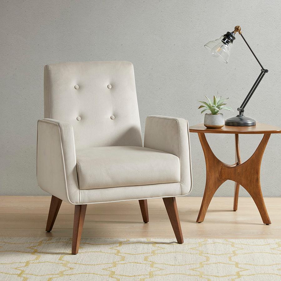 Olliix.com Accent Chairs - Lacey Upholstered Button Tufted Accent Chair Beige