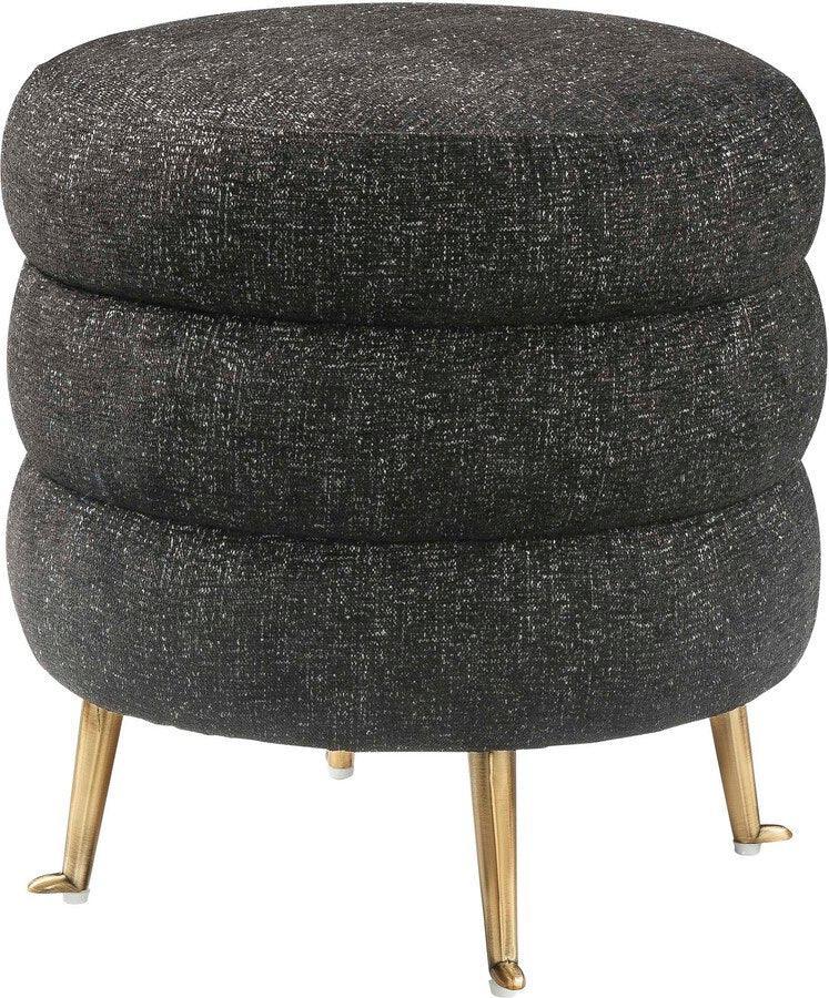 Tov Furniture Ottomans & Stools - Ladder Black Tweed Ottoman Black
