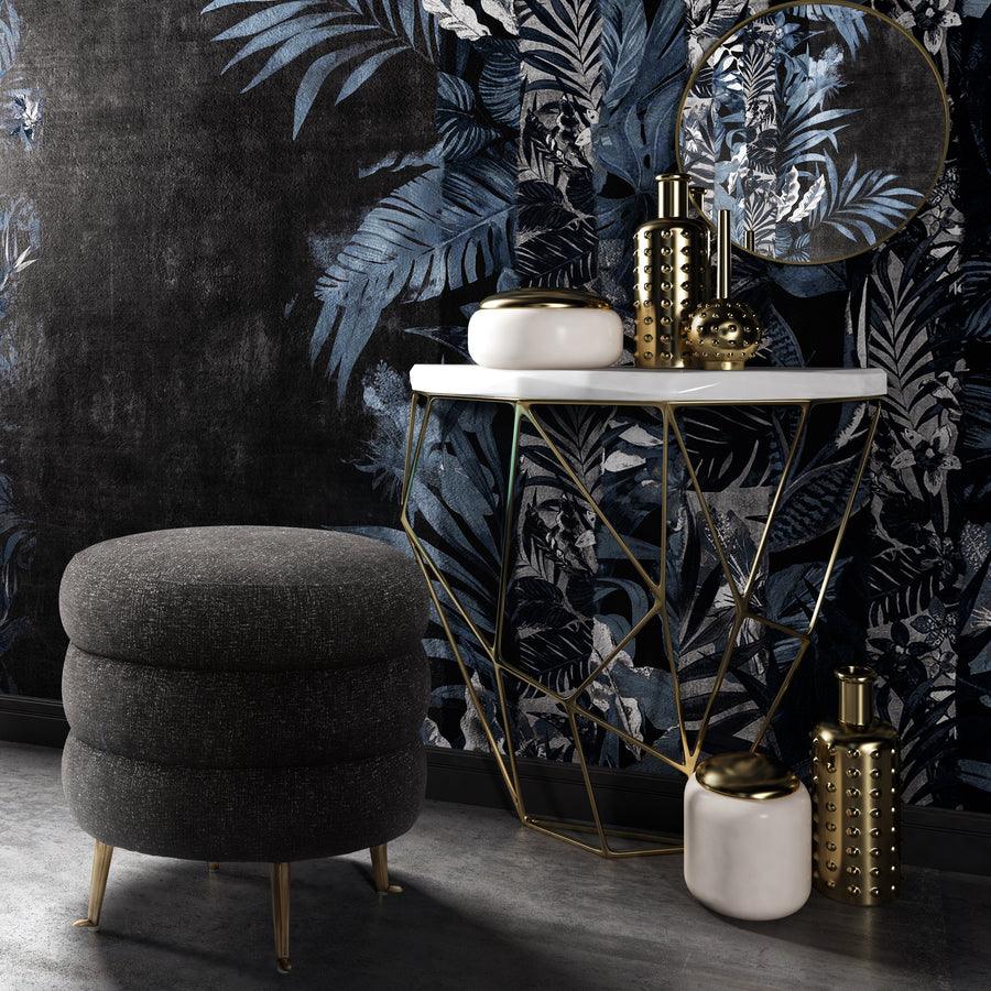 Tov Furniture Ottomans & Stools - Ladder Black Tweed Ottoman Black