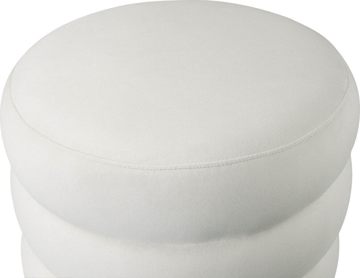 Tov Furniture Ottomans & Stools - Ladder Cream Velvet Ottoman Cream