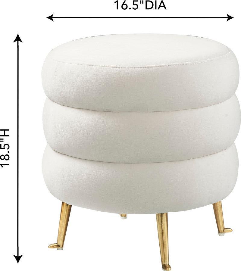 Tov Furniture Ottomans & Stools - Ladder Cream Velvet Ottoman Cream