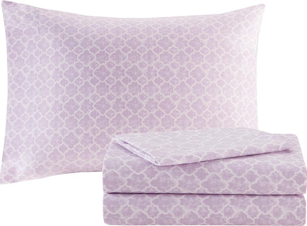 Olliix.com Comforters & Blankets - Lafael Complete Comforter and Cotton Sheet Set Purple Full