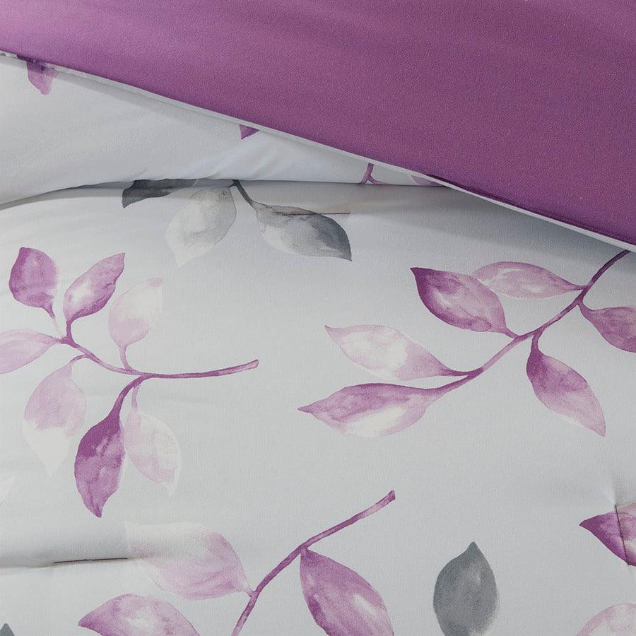Olliix.com Comforters & Blankets - Lafael Complete Comforter and Cotton Sheet Set Purple Full
