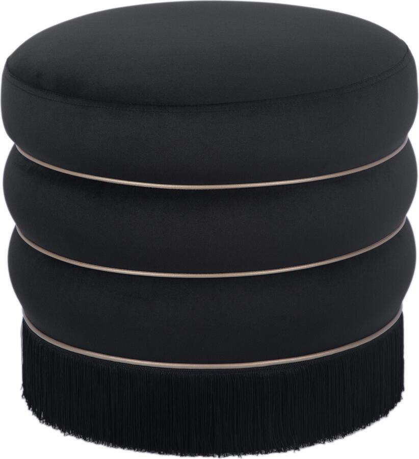 Tov Furniture Ottomans & Stools - Lakka Black Velvet Ottoman