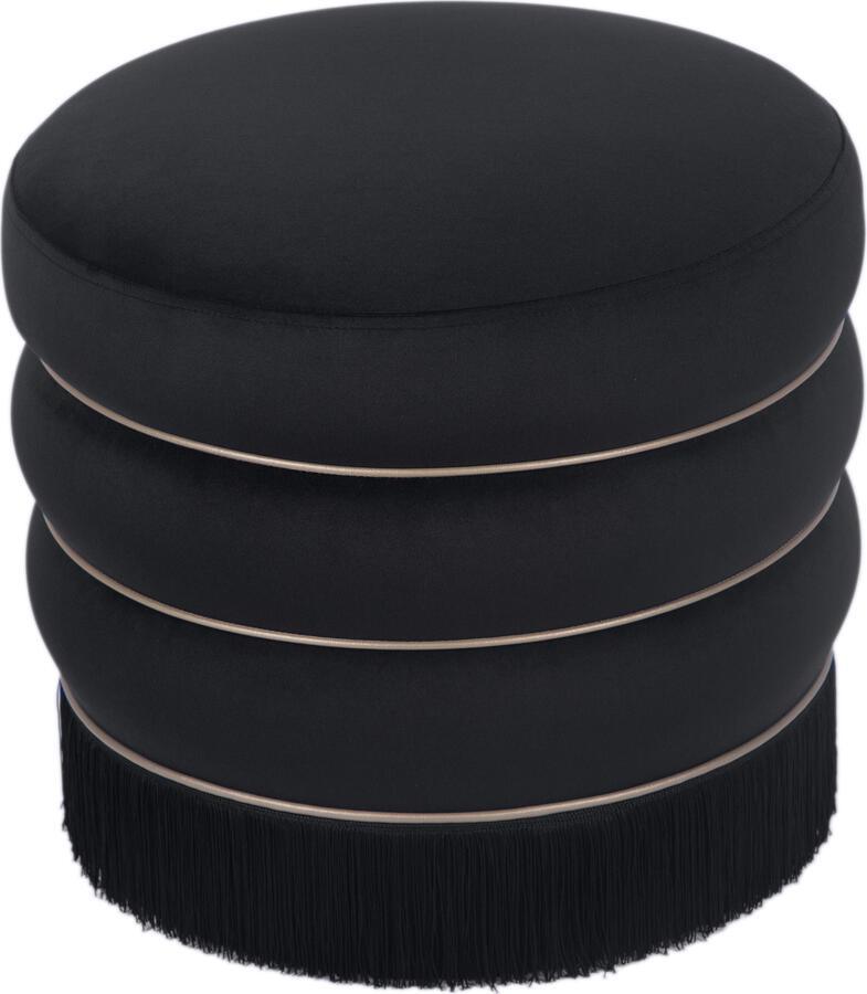Tov Furniture Ottomans & Stools - Lakka Black Velvet Ottoman