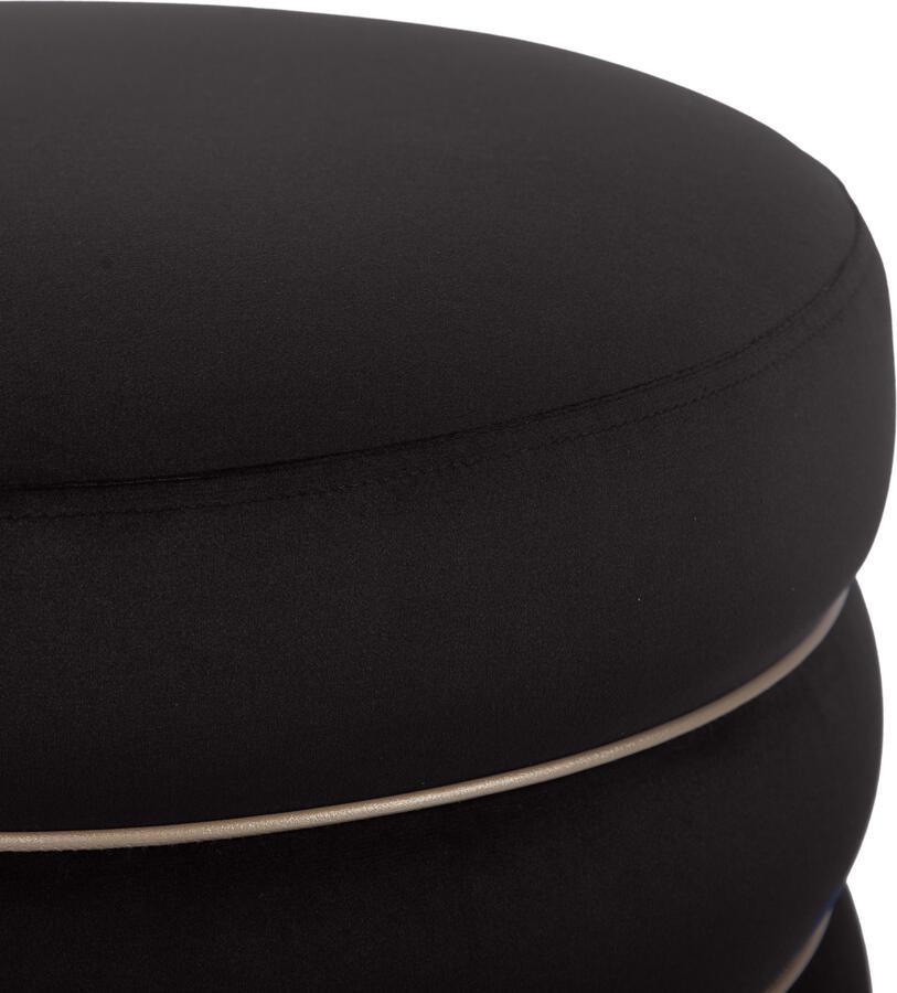 Tov Furniture Ottomans & Stools - Lakka Black Velvet Ottoman