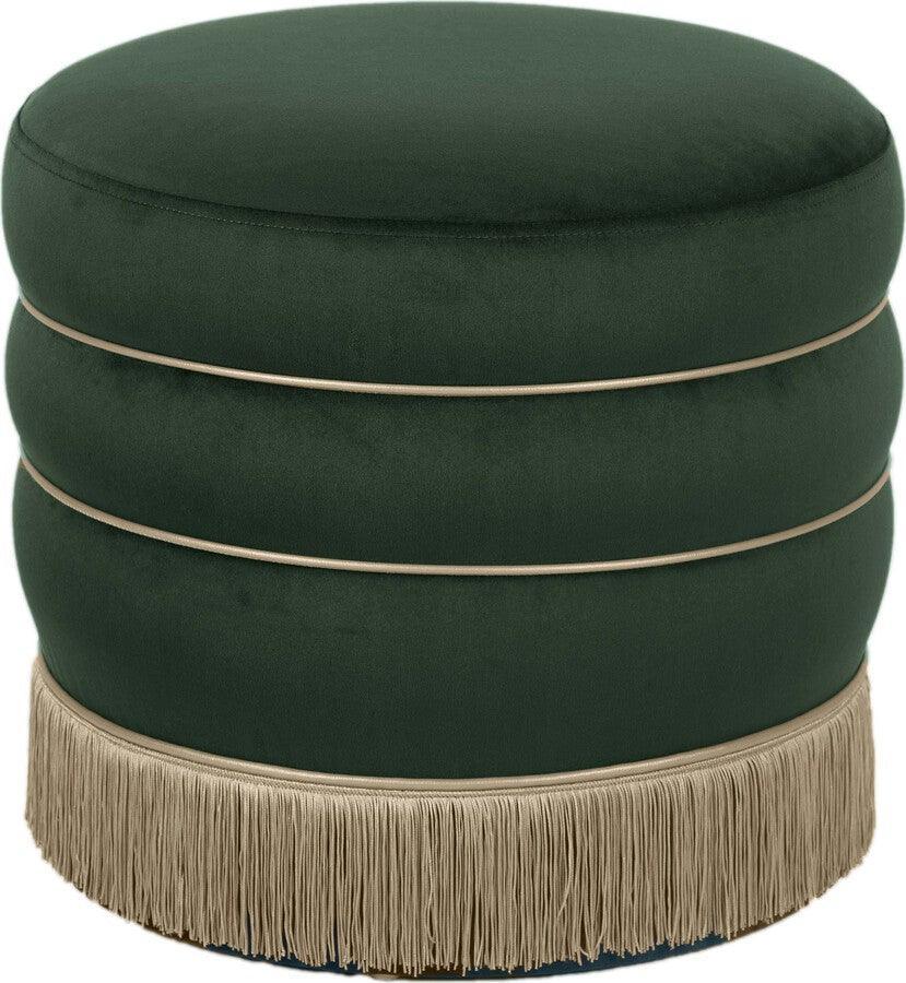 Tov Furniture Ottomans & Stools - Lakka Green Velvet Ottoman