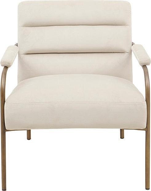 Olliix.com Accent Chairs - Lampert Upholstered Open Arm Metal Leg Accent chair Bronze