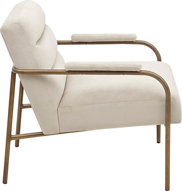 Olliix.com Accent Chairs - Lampert Upholstered Open Arm Metal Leg Accent chair Bronze