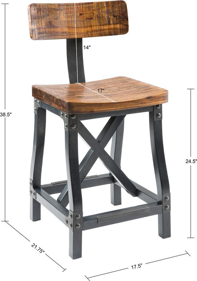 Olliix.com Barstools - Lancaster Counter Stool with Back Amber