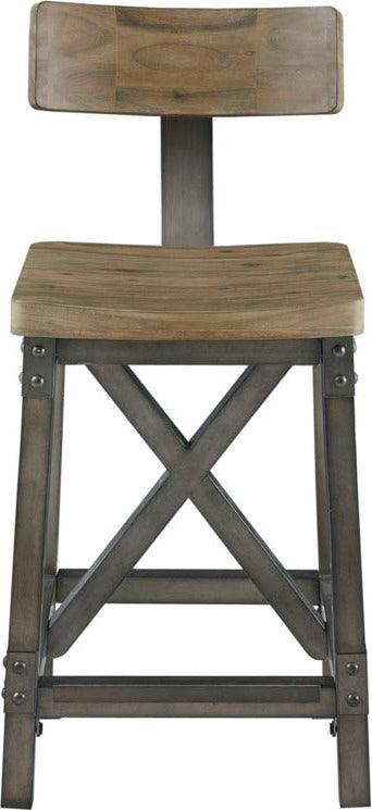 Olliix.com Barstools - Lancaster Counter Stool with Back Oak & Silver