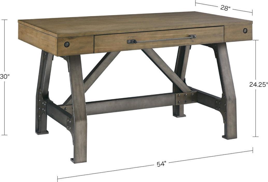 Olliix.com Desks - Lancaster Desk Oak & Silver