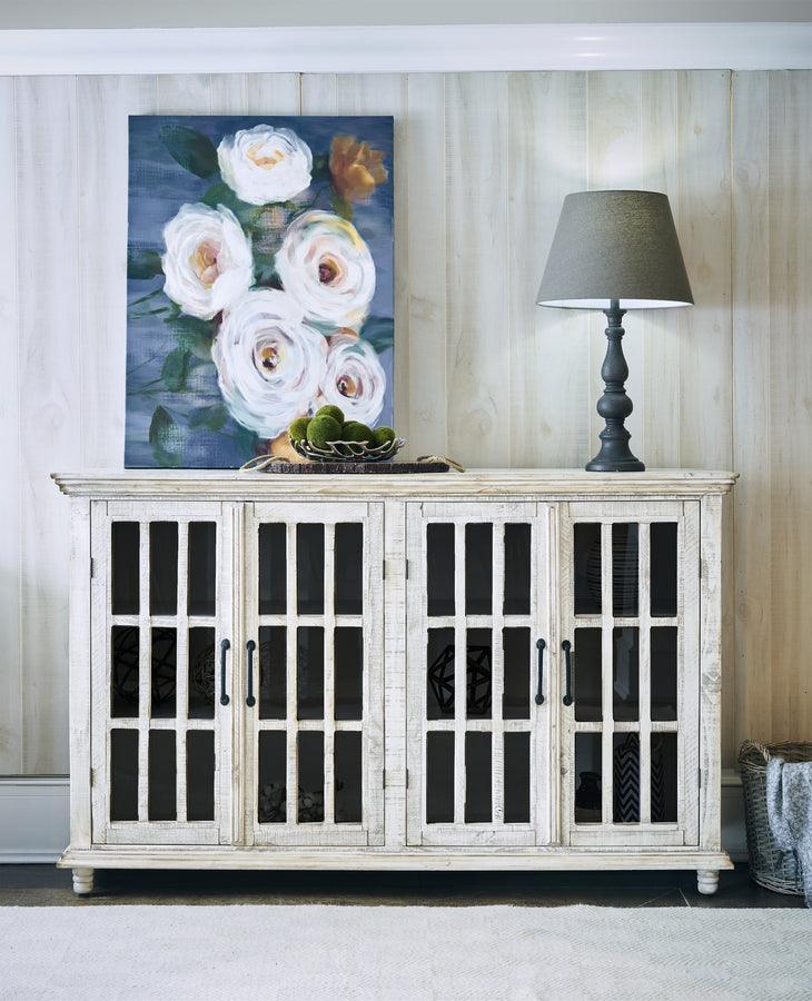Elements Buffets & Sideboards - Lane Server in White with Black Interior