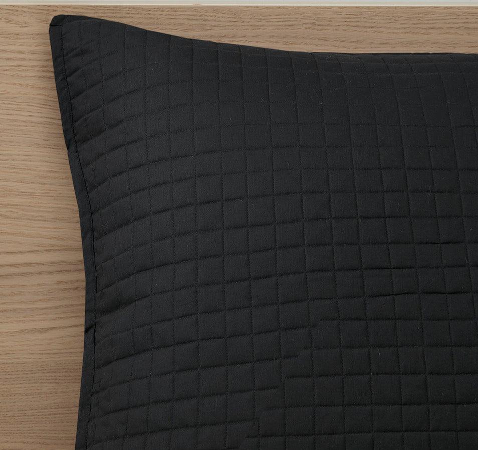 Olliix.com Comforters & Blankets - Larisa 7 Piece Cotton Reversible Comforter Set Black King/Cal King