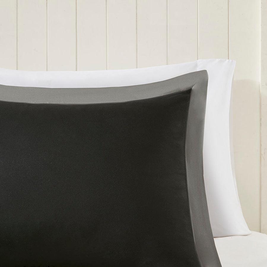 Olliix.com Comforters & Blankets - Larkspur 3M Scotchgard Reversible Down Alt Comforter Set Black & Gray Twin/Twin XL