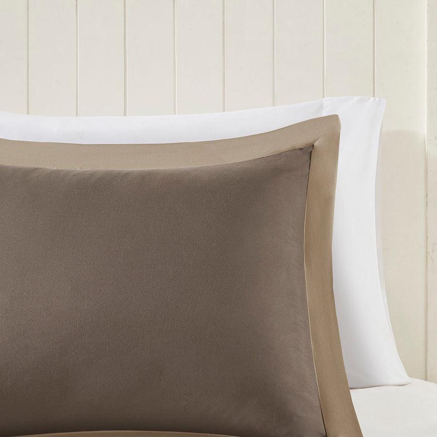 Olliix.com Comforters & Blankets - Larkspur King 3M Casual Scotchgard Reversible Down Alt Comforter Set Brown & Sand