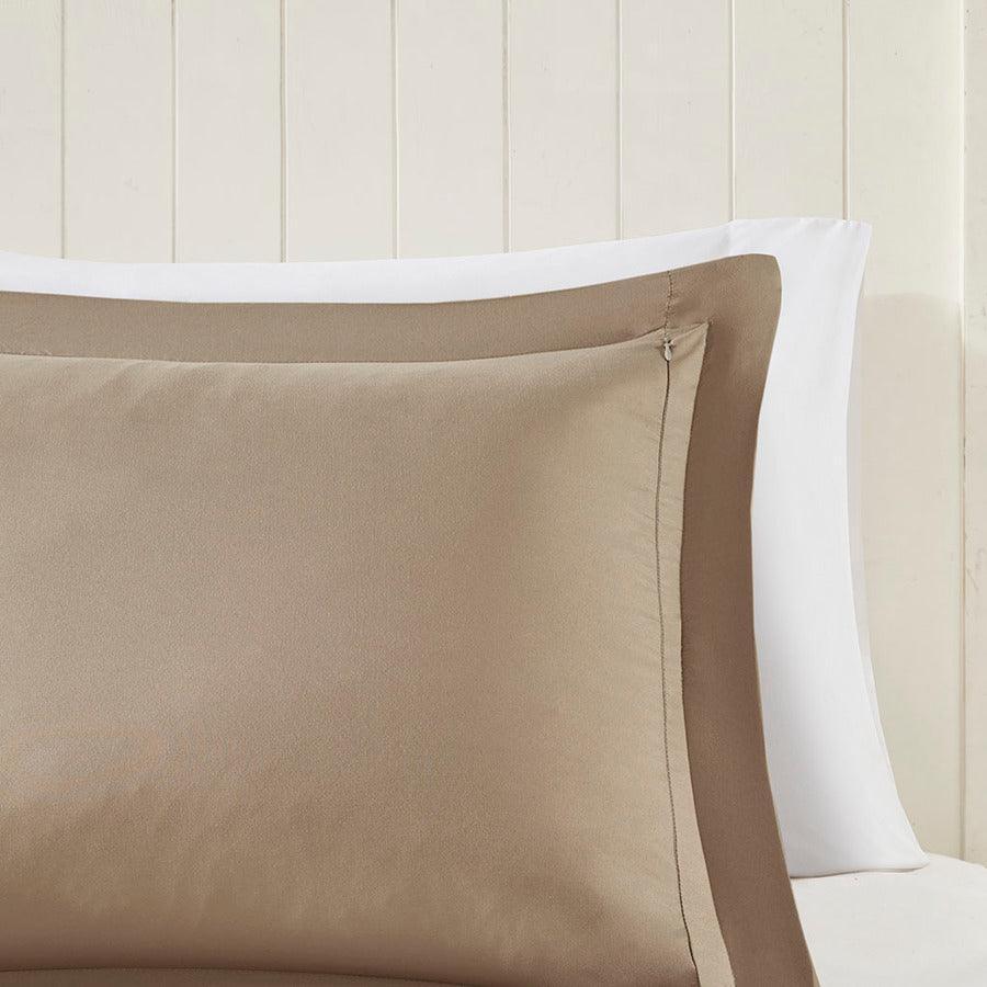 Olliix.com Comforters & Blankets - Larkspur King 3M Casual Scotchgard Reversible Down Alt Comforter Set Brown & Sand