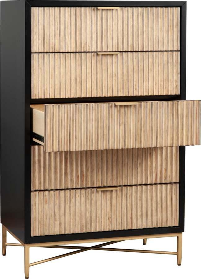 Alpine Furniture Chest of Drawers - Larsen Chest (Black)