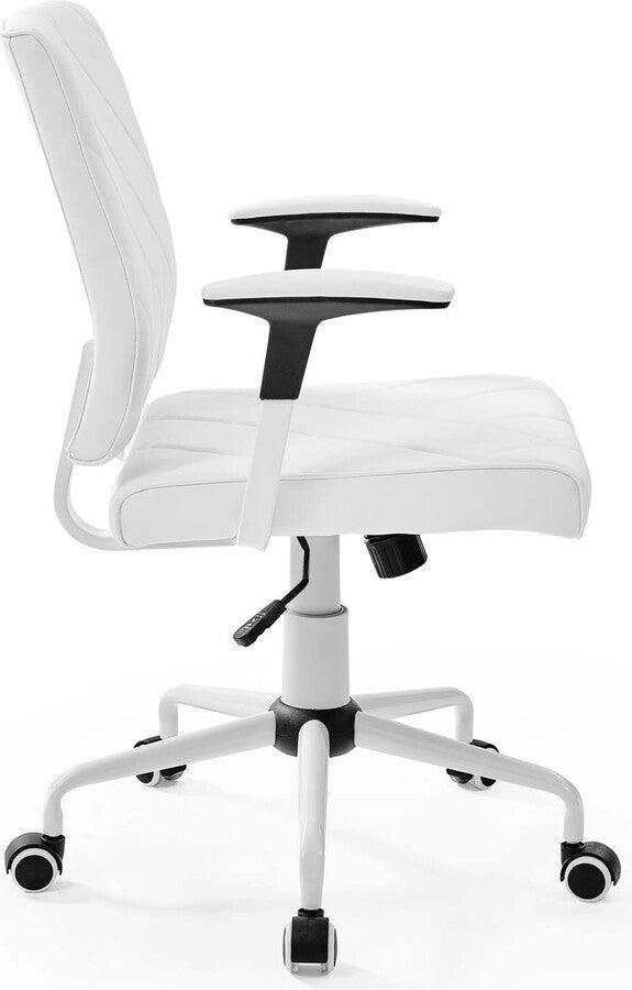 Modway Task Chairs - Lattice Vinyl Office Chair White