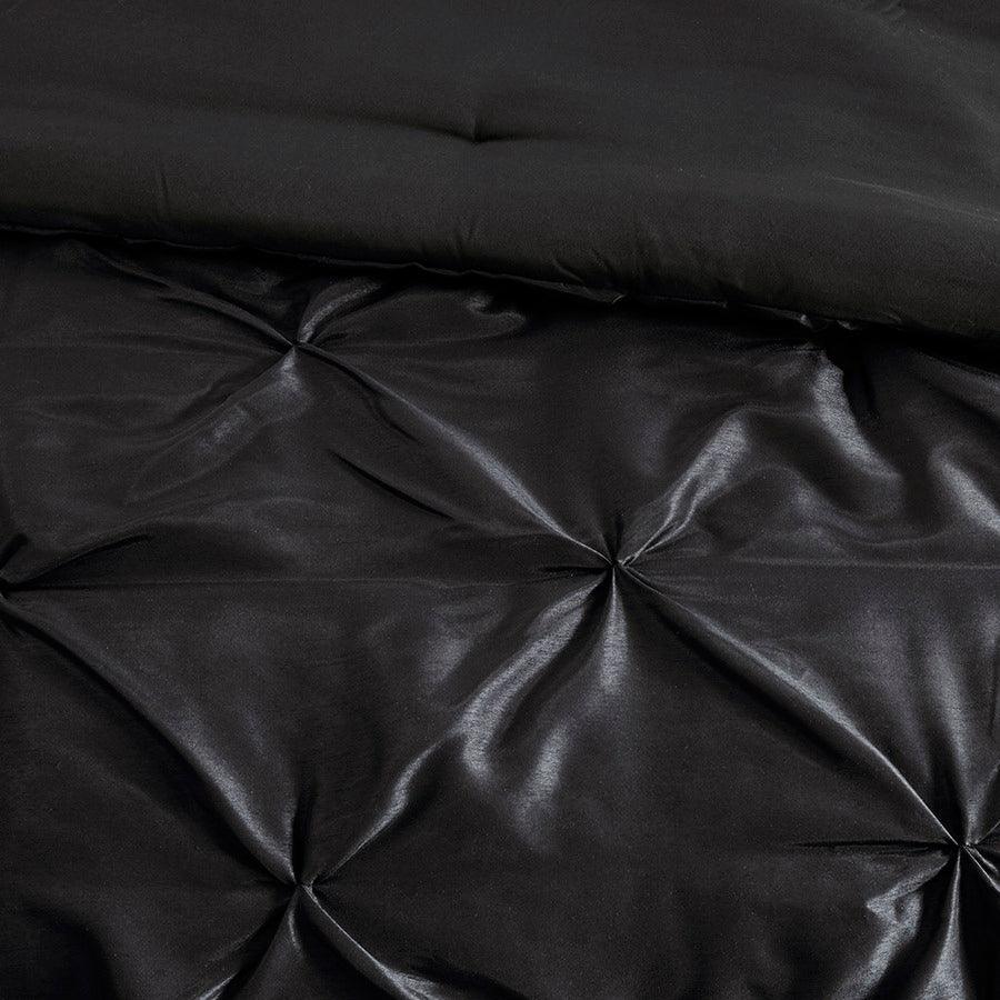 Olliix.com Comforters & Blankets - Laurel 7 Piece Tufted Comforter Set Black Queen