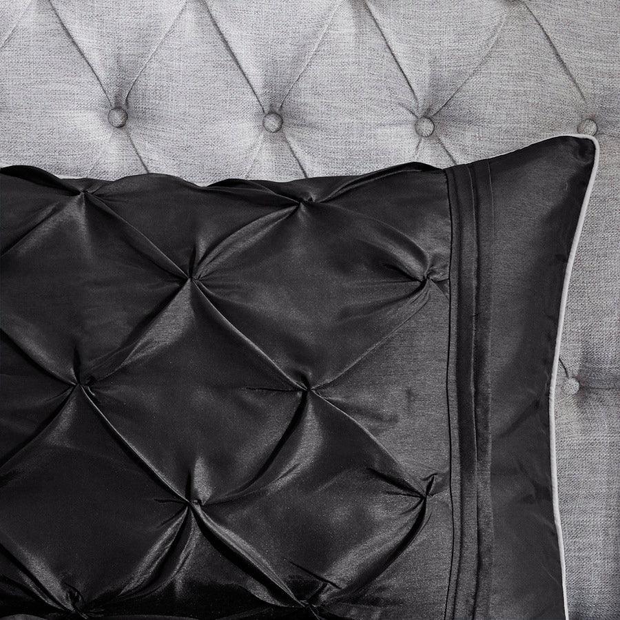 Olliix.com Comforters & Blankets - Laurel 7 Piece Tufted Comforter Set Black Queen