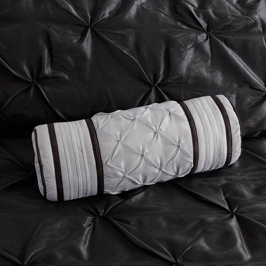 Olliix.com Comforters & Blankets - Laurel 7 Piece Tufted Comforter Set Black Queen