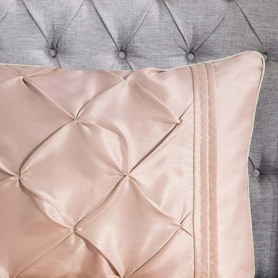 Olliix.com Comforters & Blankets - Laurel 7 Piece Tufted Comforter Set Blush Queen