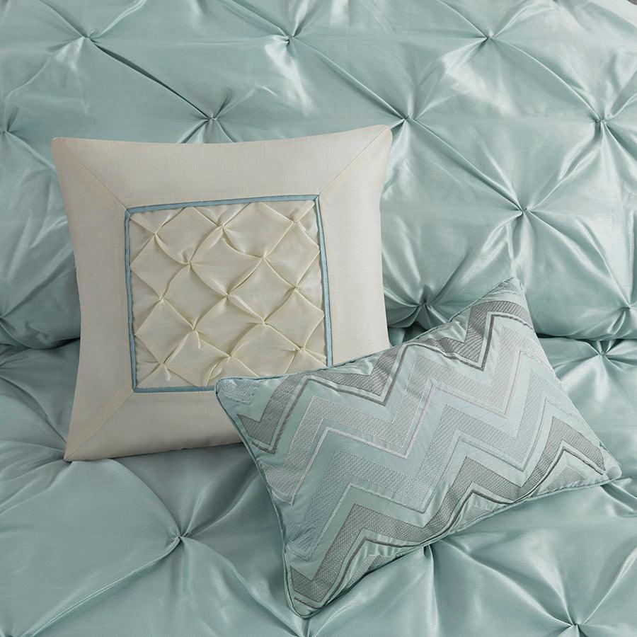 Olliix.com Comforters & Blankets - Laurel 7 Piece Tufted Comforter Set Seafoam Queen