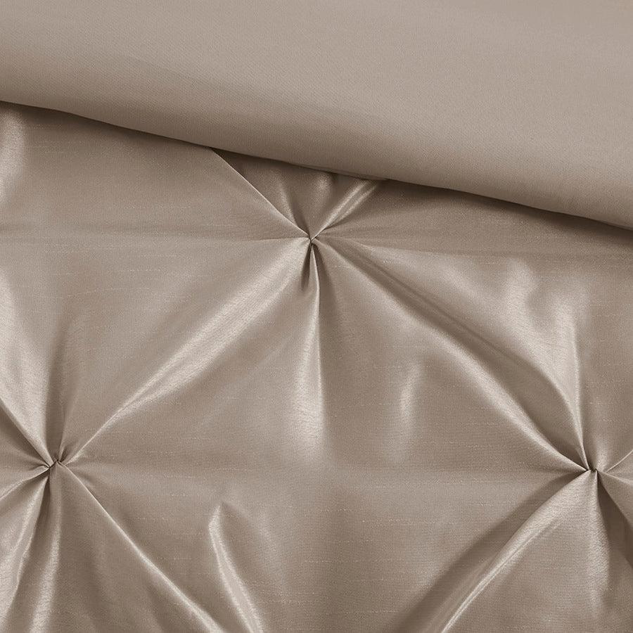 Olliix.com Comforters & Blankets - Laurel 7 Piece Tufted Comforter Set Taupe Queen