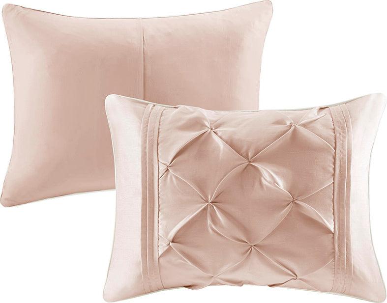 Olliix.com Comforters & Blankets - Laurel Glam 7 Piece Tufted Comforter Set Blush Cal King