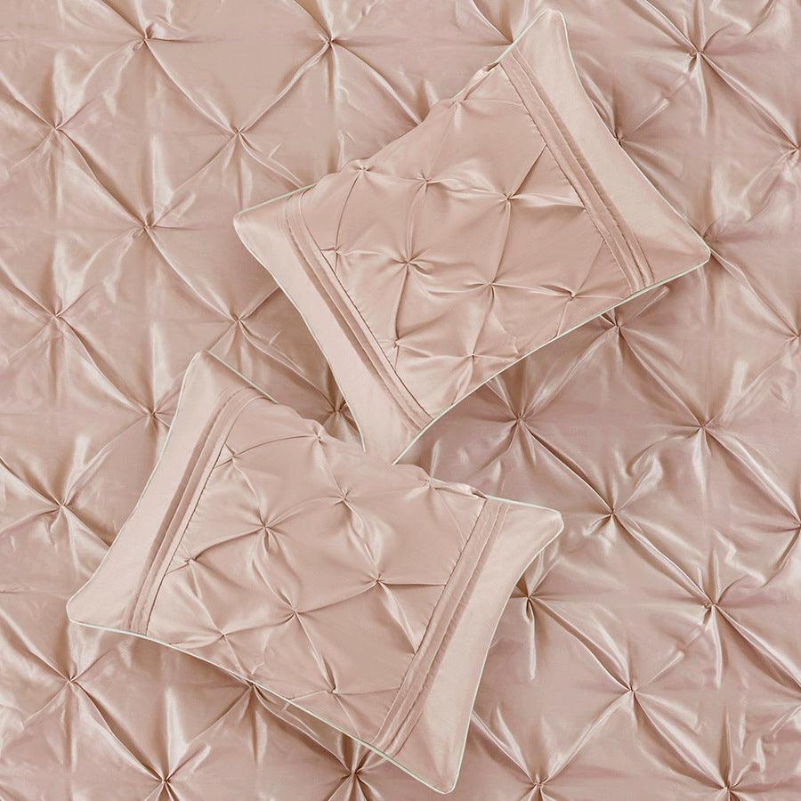 Olliix.com Comforters & Blankets - Laurel Glam 7 Piece Tufted Comforter Set Blush Cal King