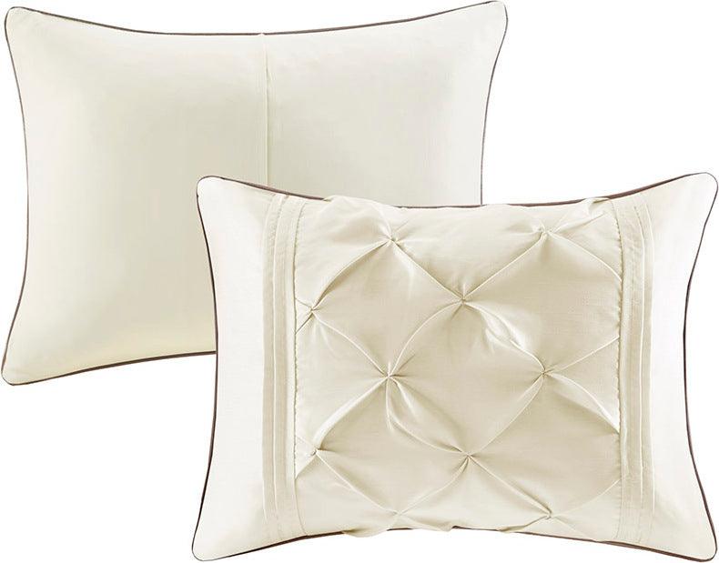 Olliix.com Comforters & Blankets - Laurel Global Inspired 7 Piece Tufted Comforter Set Ivory Full