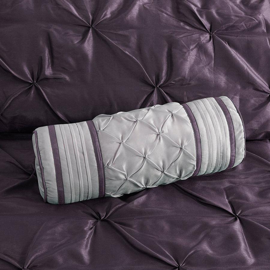 Olliix.com Comforters & Blankets - Laurel Global Inspired| 7 Piece Tufted Comforter Set Plum Queen