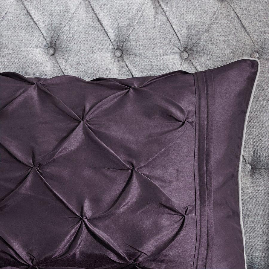 Olliix.com Comforters & Blankets - Laurel Global Inspired| 7 Piece Tufted Comforter Set Plum Queen