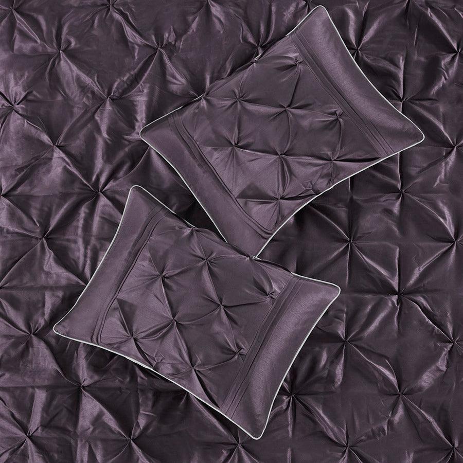 Olliix.com Comforters & Blankets - Laurel Global Inspired| 7 Piece Tufted Comforter Set Plum Queen