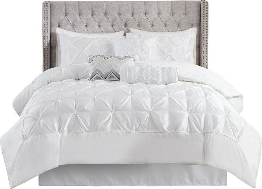 Olliix.com Comforters & Blankets - Laurel King 7 Piece Tufted Comforter Set White
