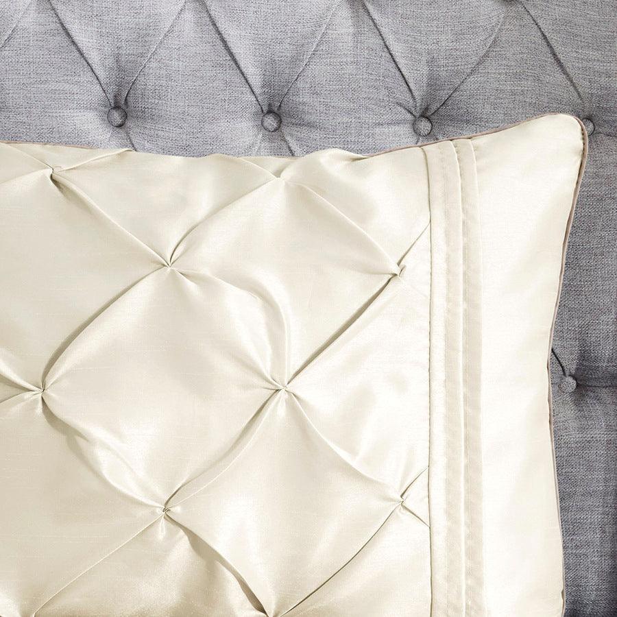 Olliix.com Comforters & Blankets - Laurel Queen 7 Piece Shabby Chic Tufted Comforter Set Ivory