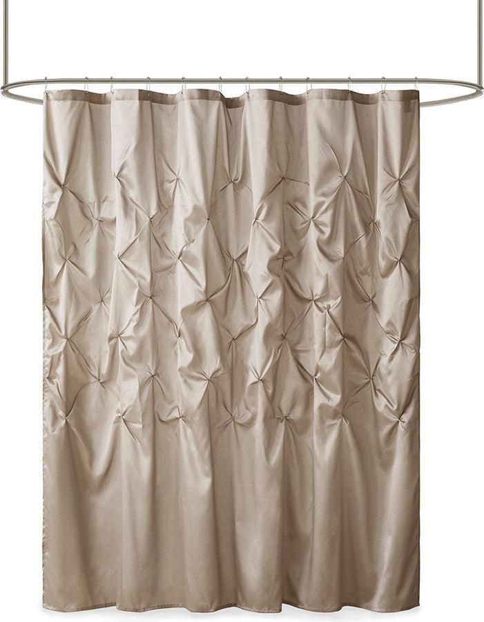 Olliix.com Shower Curtains - Laurel Tufted Semi-Sheer Shower Curtain Taupe