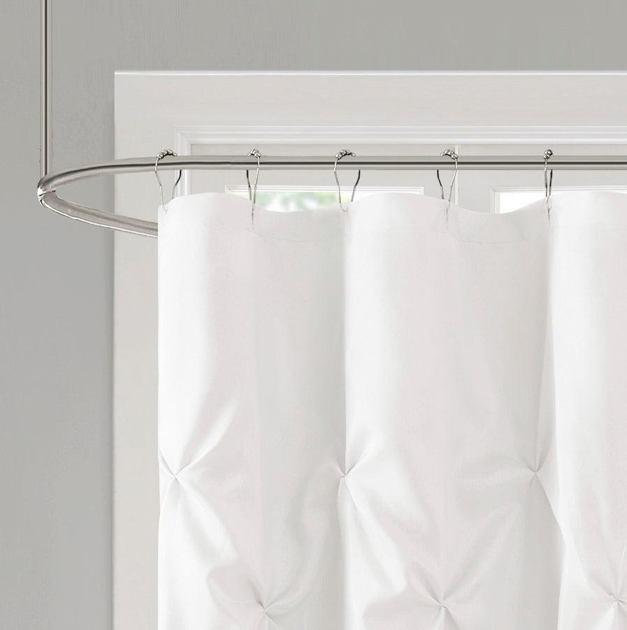 Olliix.com Shower Curtains - Laurel Tufted Semi-Sheer Shower Curtain White